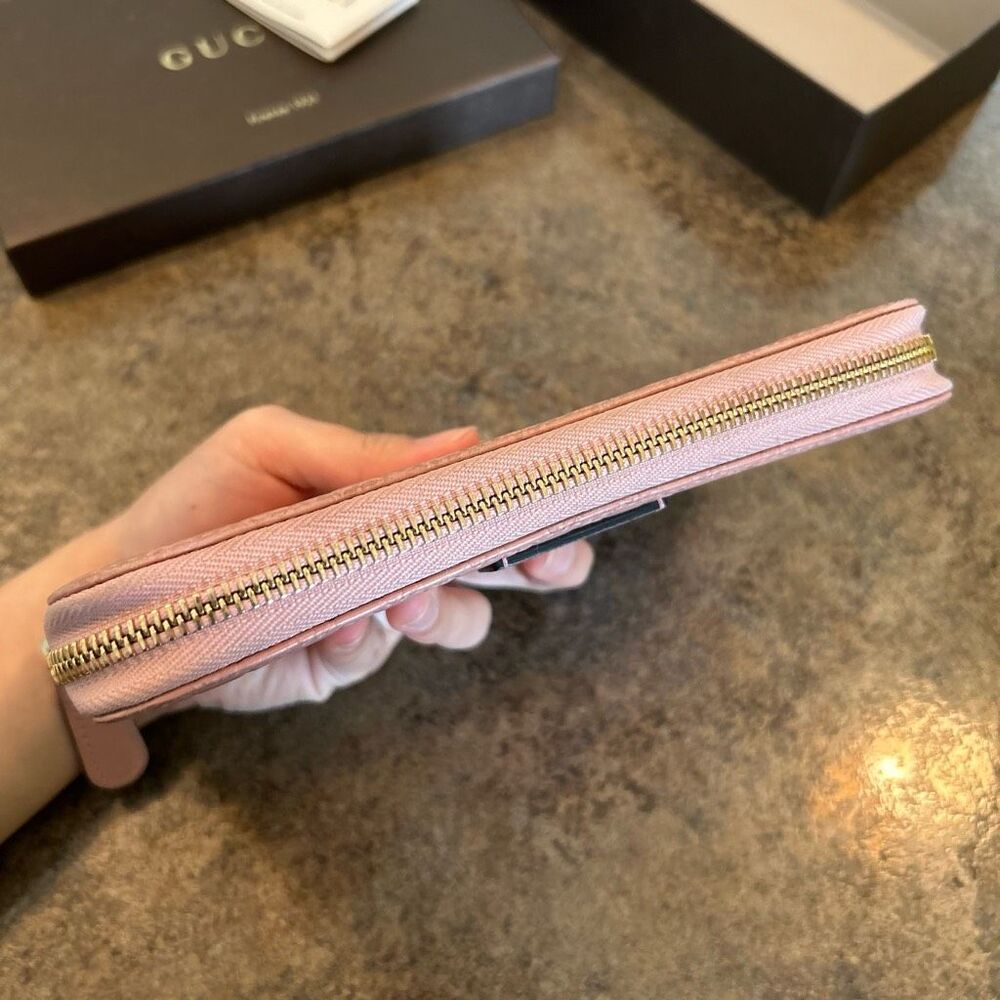 Gucci Micro Guccissima Long Wallet Leather Pink with BOX - Picture 8 of 16